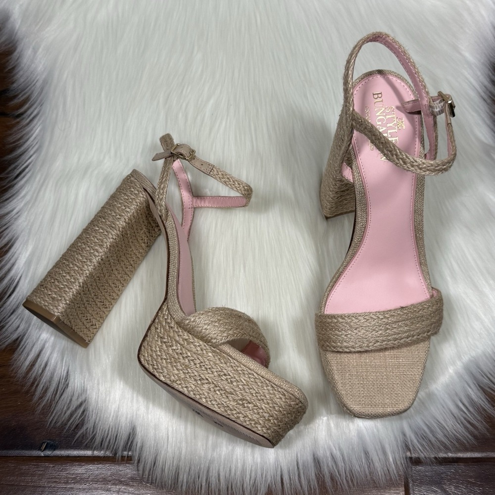 NEW Style Bungalow Antonio Melani Women's Size 10 M Just Jute Platform Sandals
